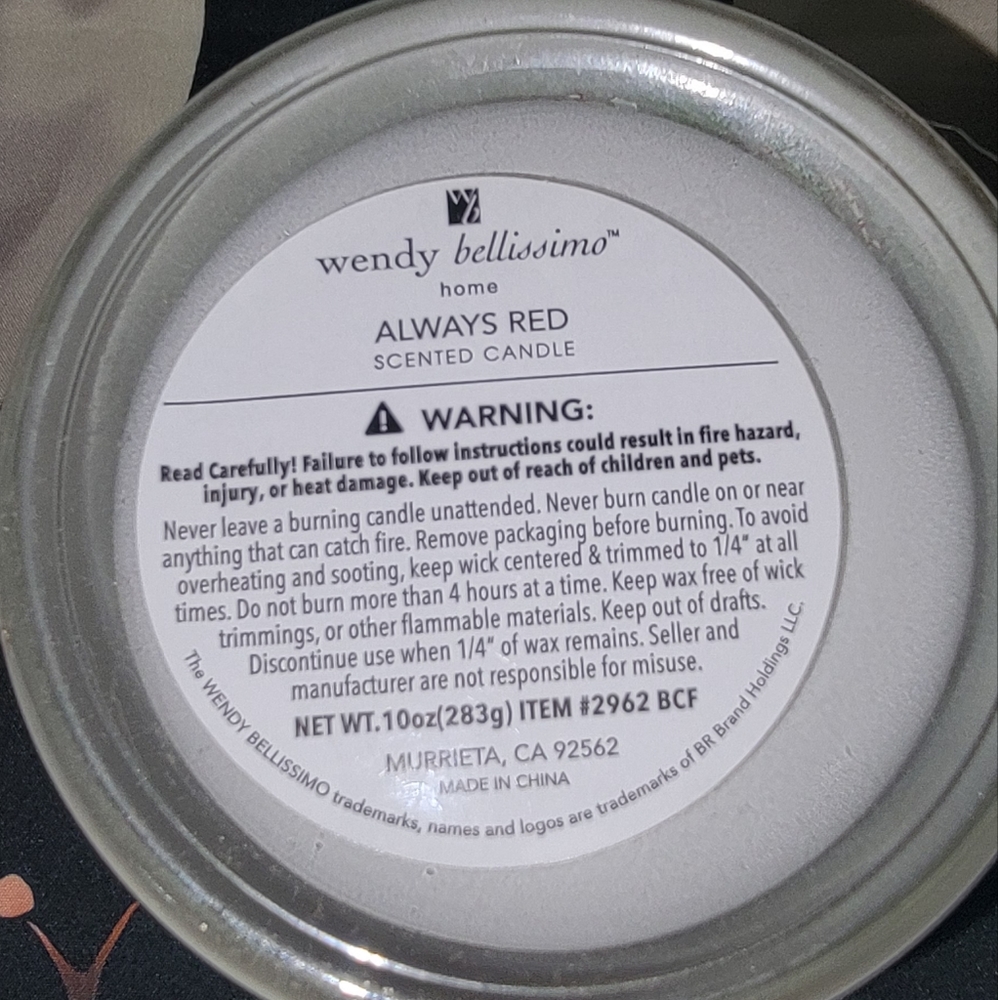 Wendy Bellissimo Always Red Candle - Picture 3 of 4